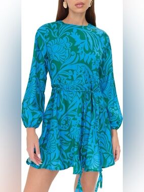 Women’s ADELYN RAE Vianka long sleeve fit & flare mini dress- Size Medium